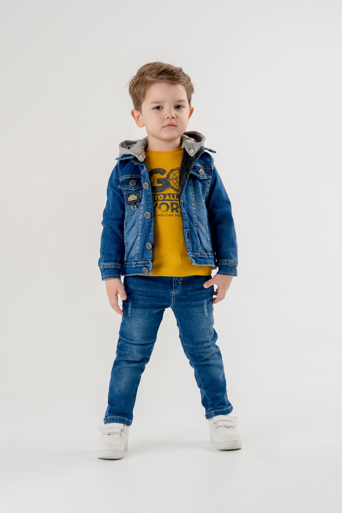 Cool Exclusive Set De Jachete Din Denim Din 4 Piese Cu Glugă Pentru Băiat Masculin - 7 years
