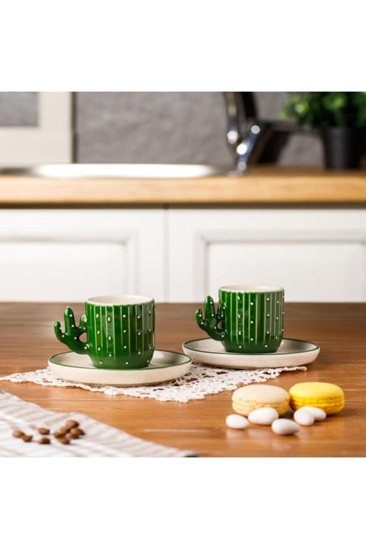 CACTUS-Cactus Designed Set of 2 Coffee Cups - Home Gift - Souvenir 2