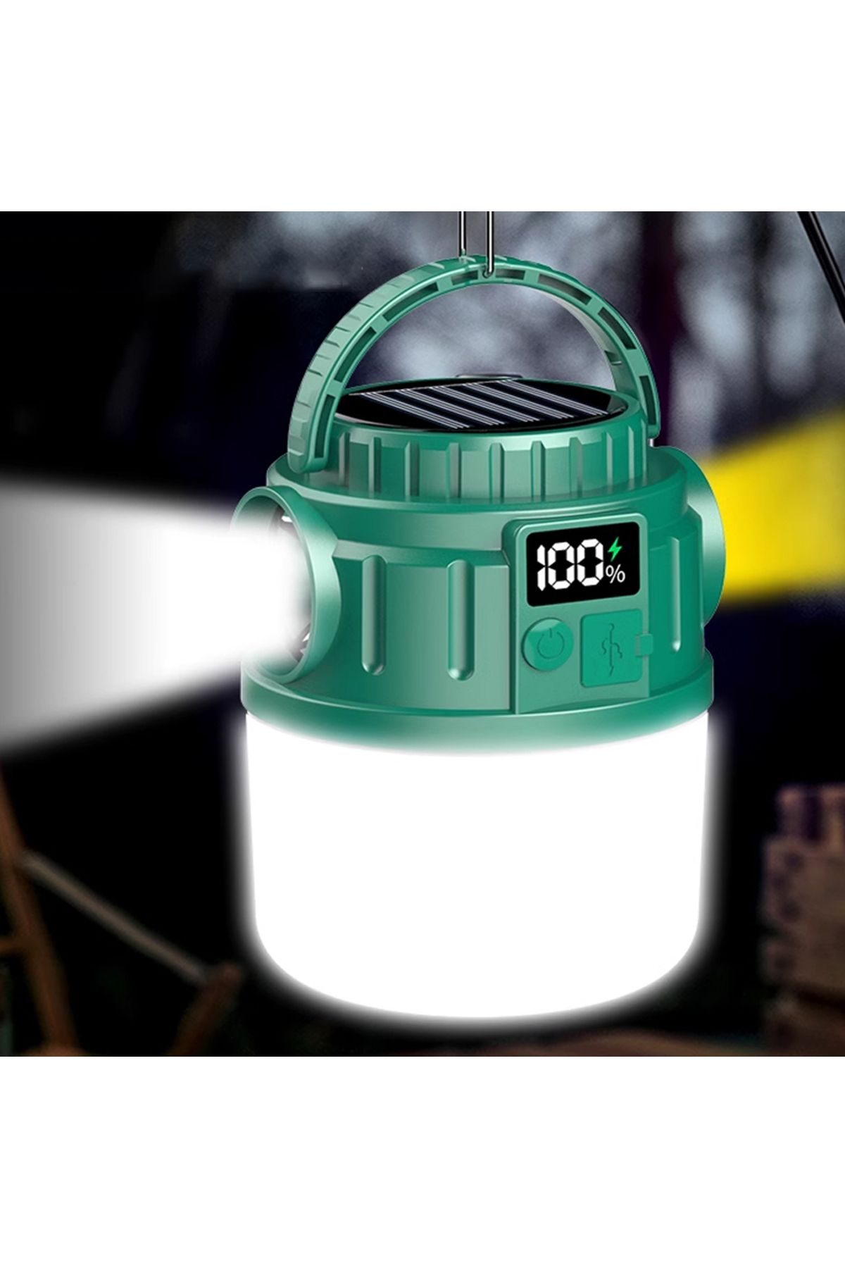demila 24 LED 5 AYDINLATMA MODU + 2 YAN IŞIK (BEYAZ / SARI) 1200 MAH SOLAR KAMP LAMBASI V6 - MLA8686-4986