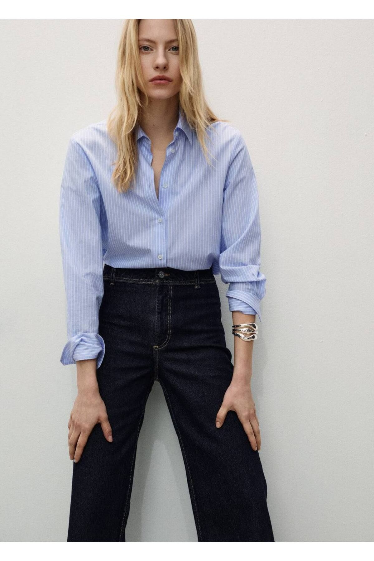 MANGO Woman-Catherin Culotte Rinse Wash Jean 5