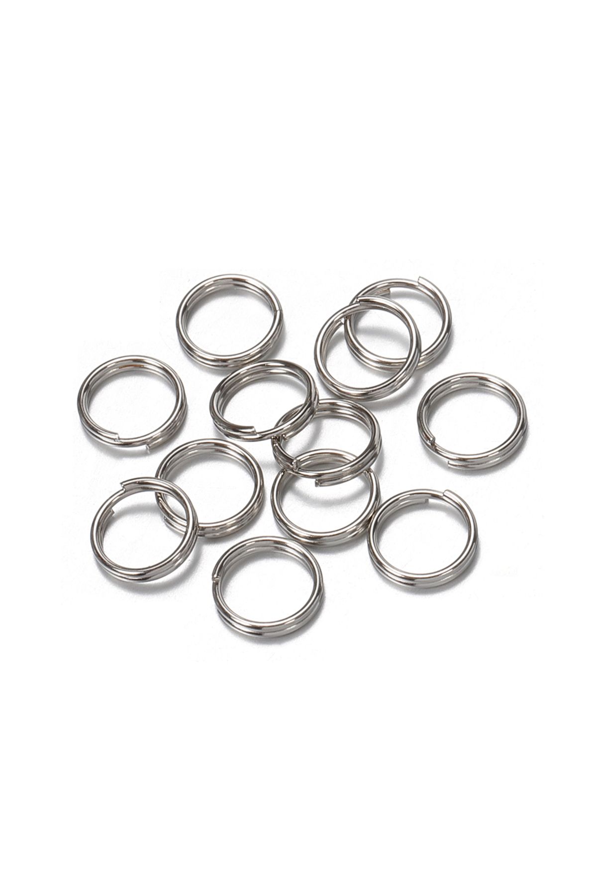 Choice-10mm Steel 50pcs/lot  6/8/10/12mm Metal Keyring Blank Circle Split Ring Connector for DIY Keychain J 1