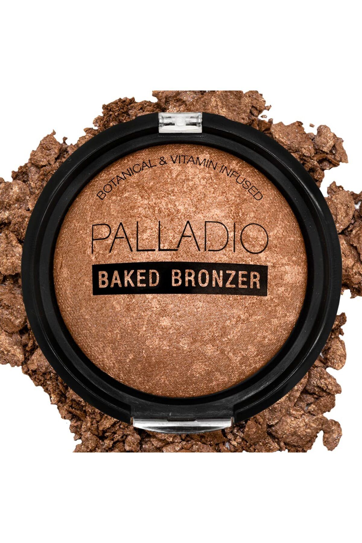 Palladio-Baked Bronzer, Highly Pigmented, Shimmery Glow, Use Dry/Wet, Long-Lasting, Rich Tan Finish, Compact 1