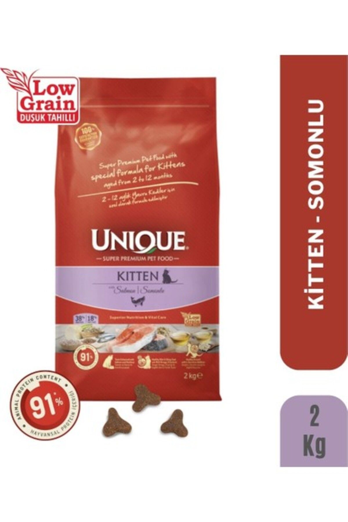 Orqinel Unıque Kıtten Cat Wıth Salmon Somonlu Yavru Kedi Maması 2 kg