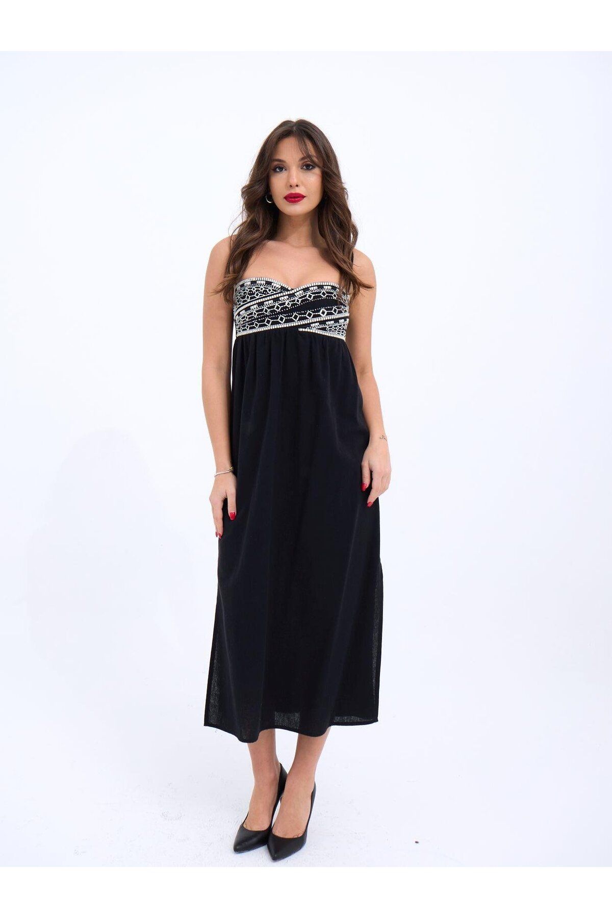 ASFSTORE 6868 ELBİSE-SİYAH