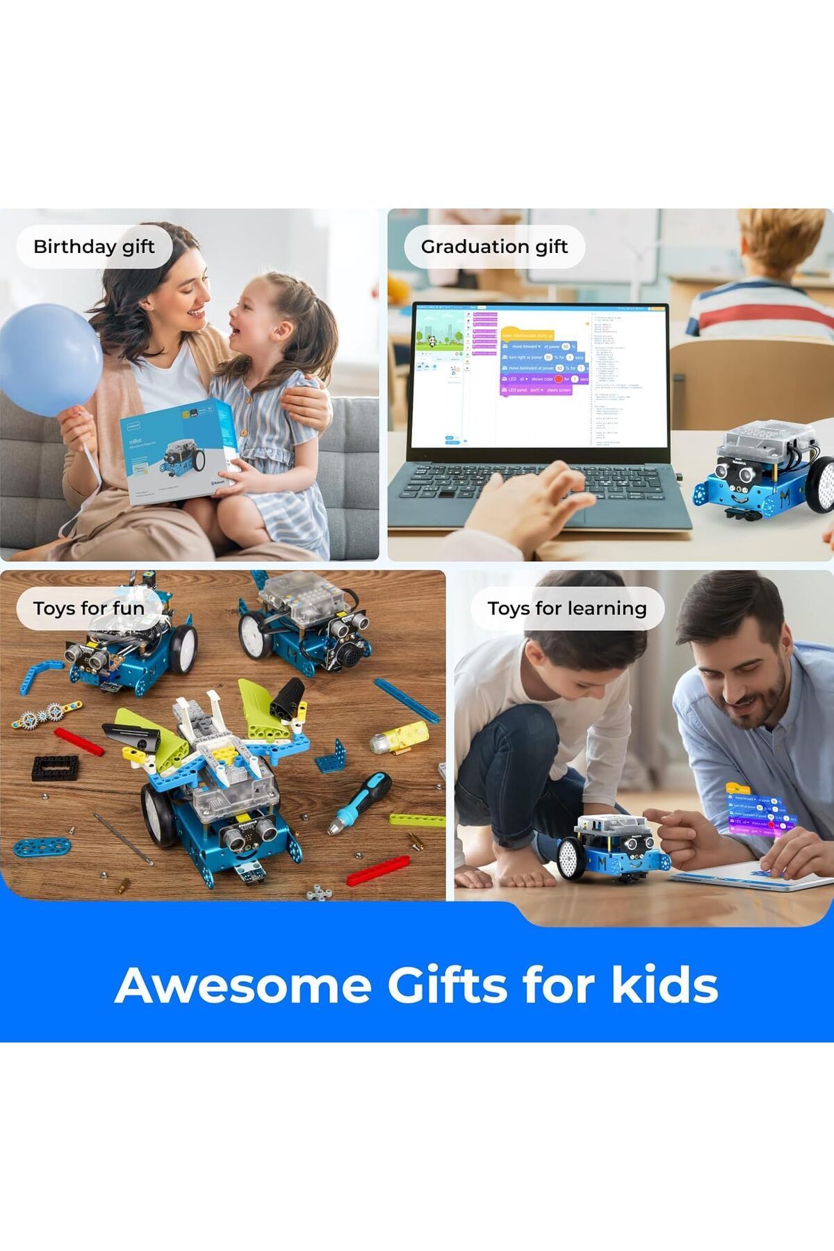 MakeBlock-مجموعة روبوتات mBot، روبوتات للأطفال من سن 8 إلى 12 عامًا تعلم البرمجة باستخدام Scratch وArduino 7