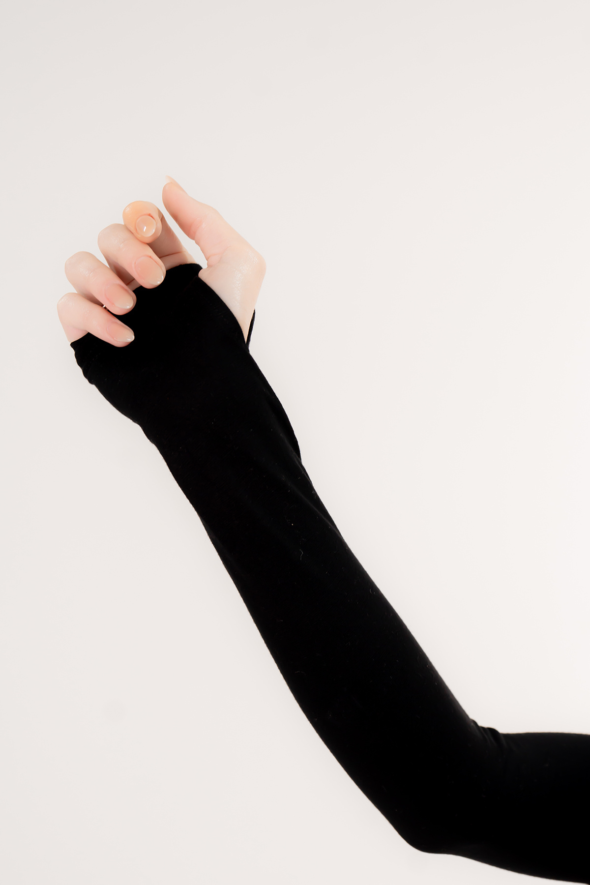 Şalcenneti.com-Black Color Sleeve with Finger Snap 7
