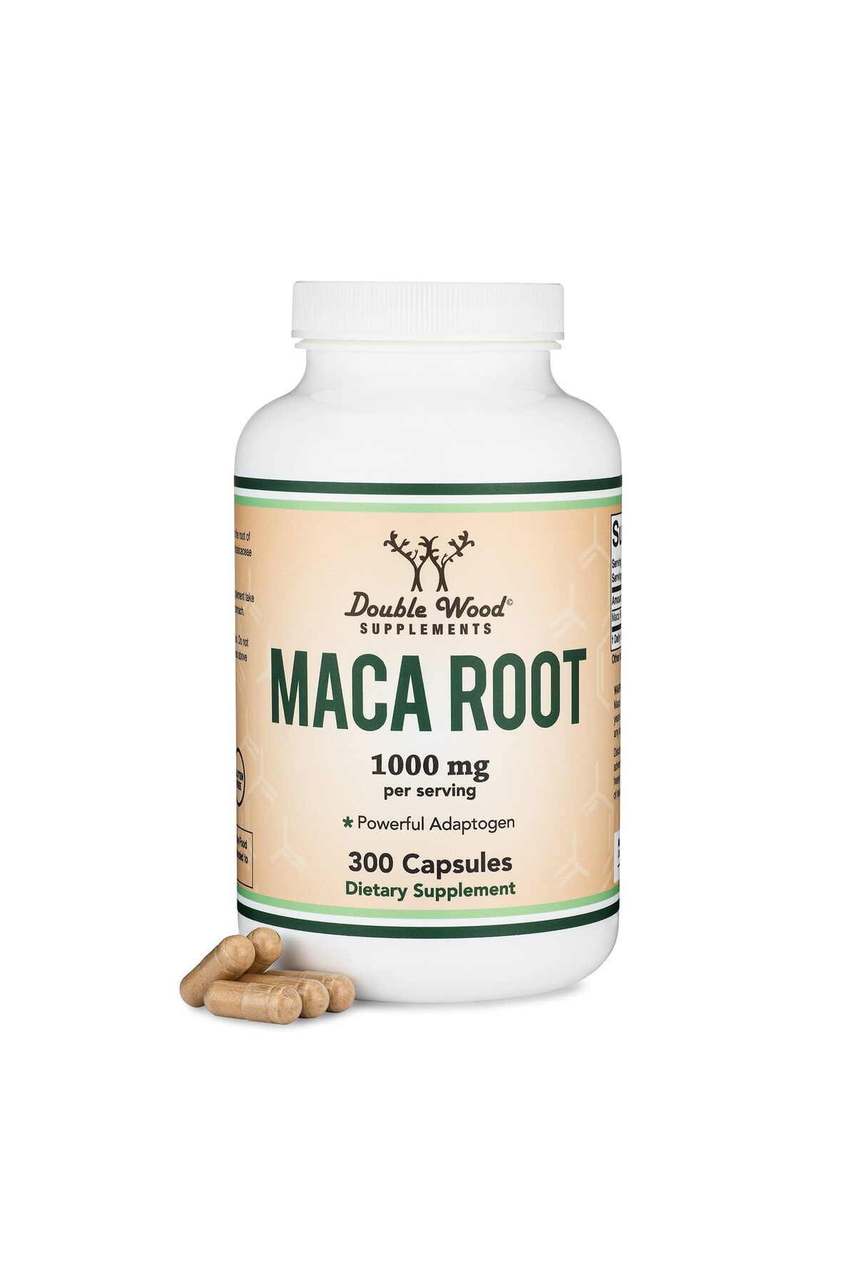 Double Wood Supplements-Maca Root Capsules, 300 Count (1,000mg Black, Red, Yellow Maca Powder) for Energy by Double Wood 1