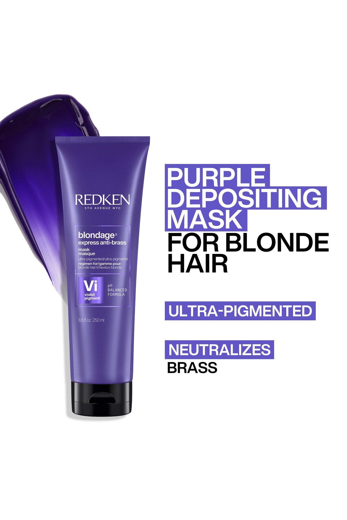 REDKEN-قناع Blondage Express Anti-Brass Purple للشعر الأشقر والمصبوغ 3