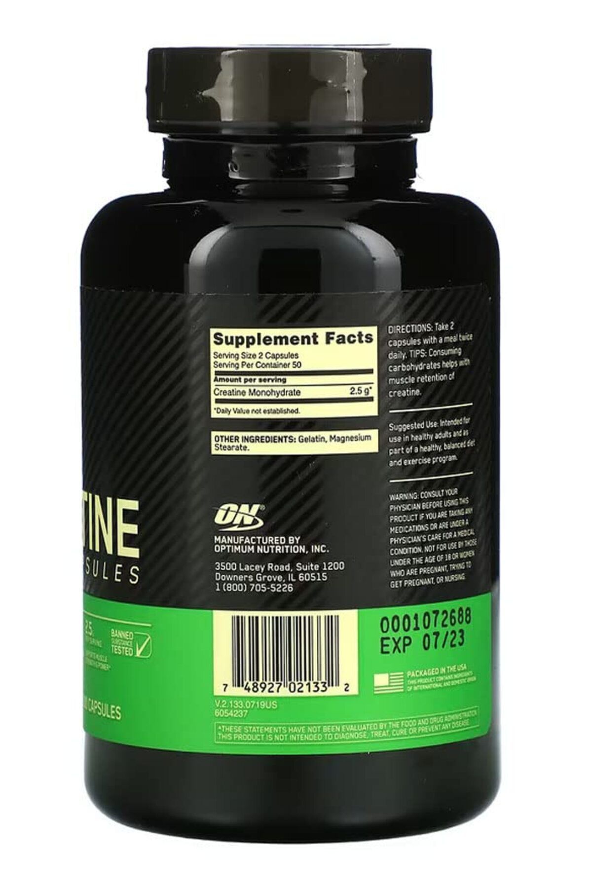 Optimum Nutrition-Creatine 2500, 100 Capsules 2