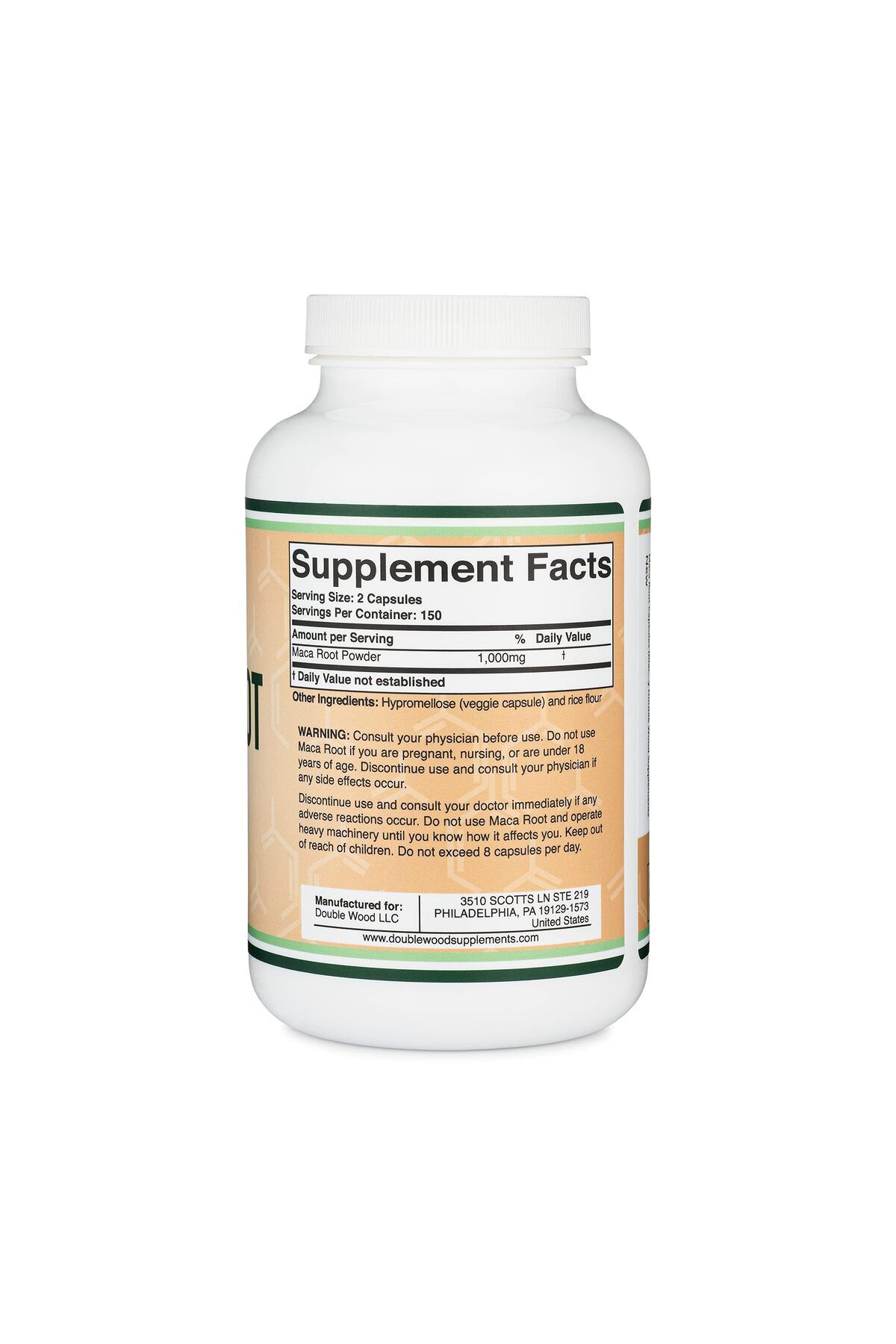 Double Wood Supplements-Maca Root Capsules, 300 Count (1,000mg Black, Red, Yellow Maca Powder) for Energy by Double Wood 2