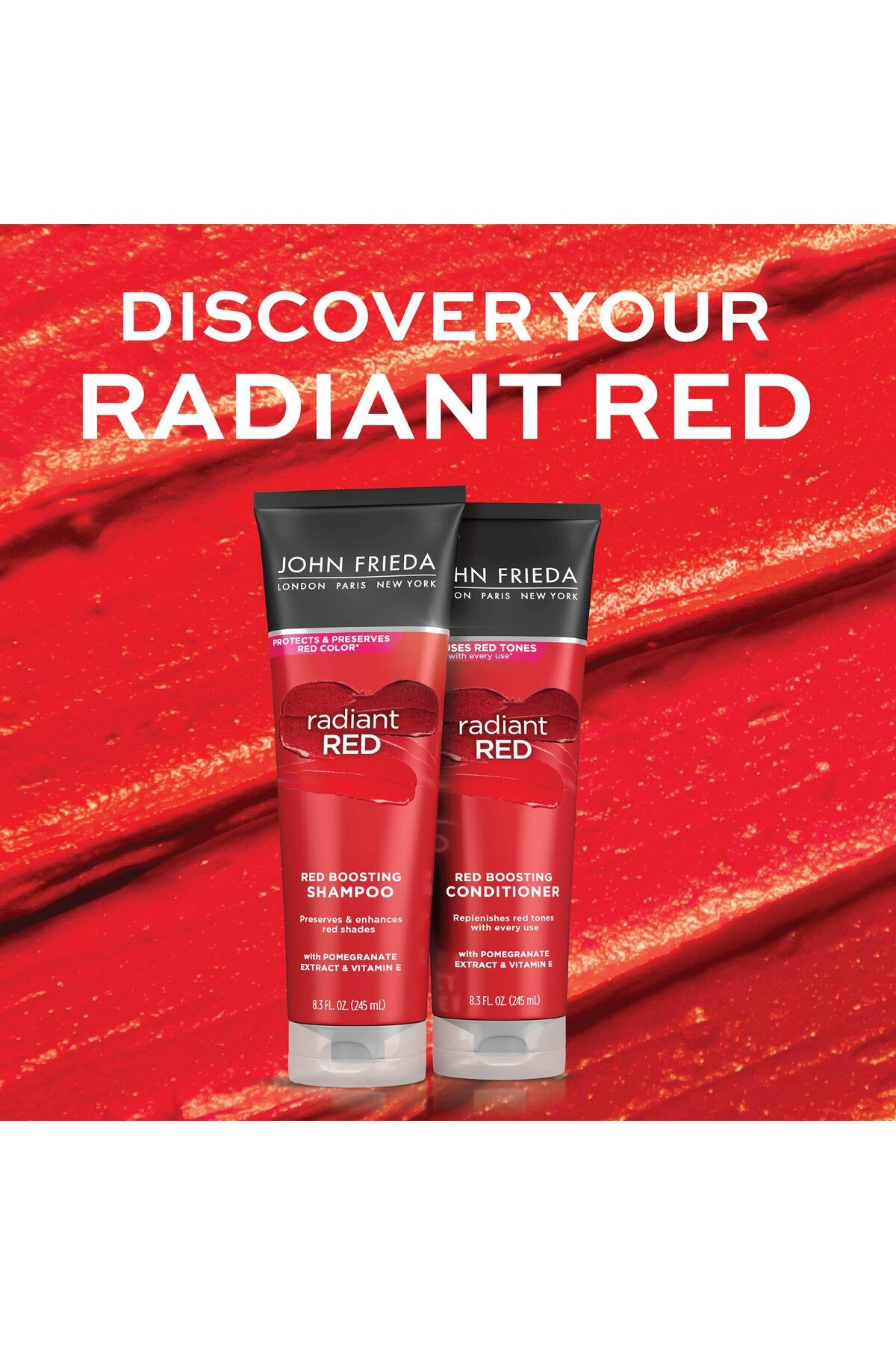 John Frieda-Radiant Red Color Boosting Shampoo with Pomegranate & Vitamin E, 8.3 Oz 4