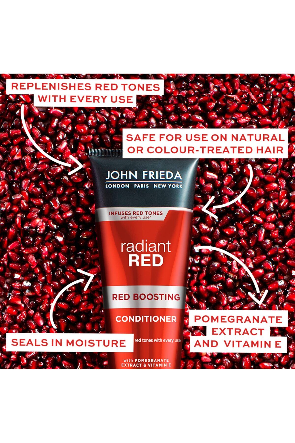 John Frieda-Radiant Red Color Boosting Shampoo with Pomegranate & Vitamin E, 8.3 Oz 5