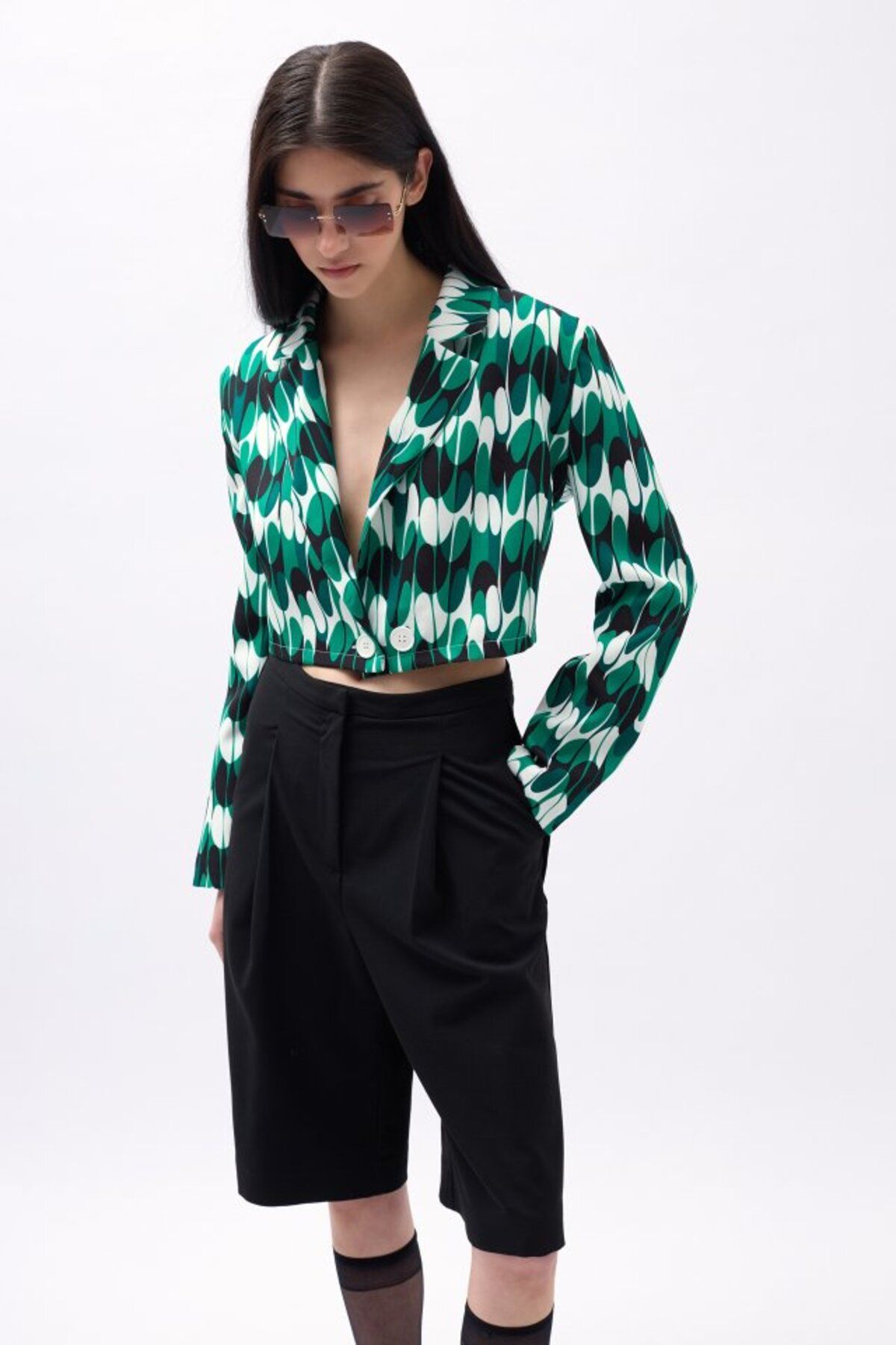 Moka Shopin-Mokashopin Patterned Crop Jacket 3