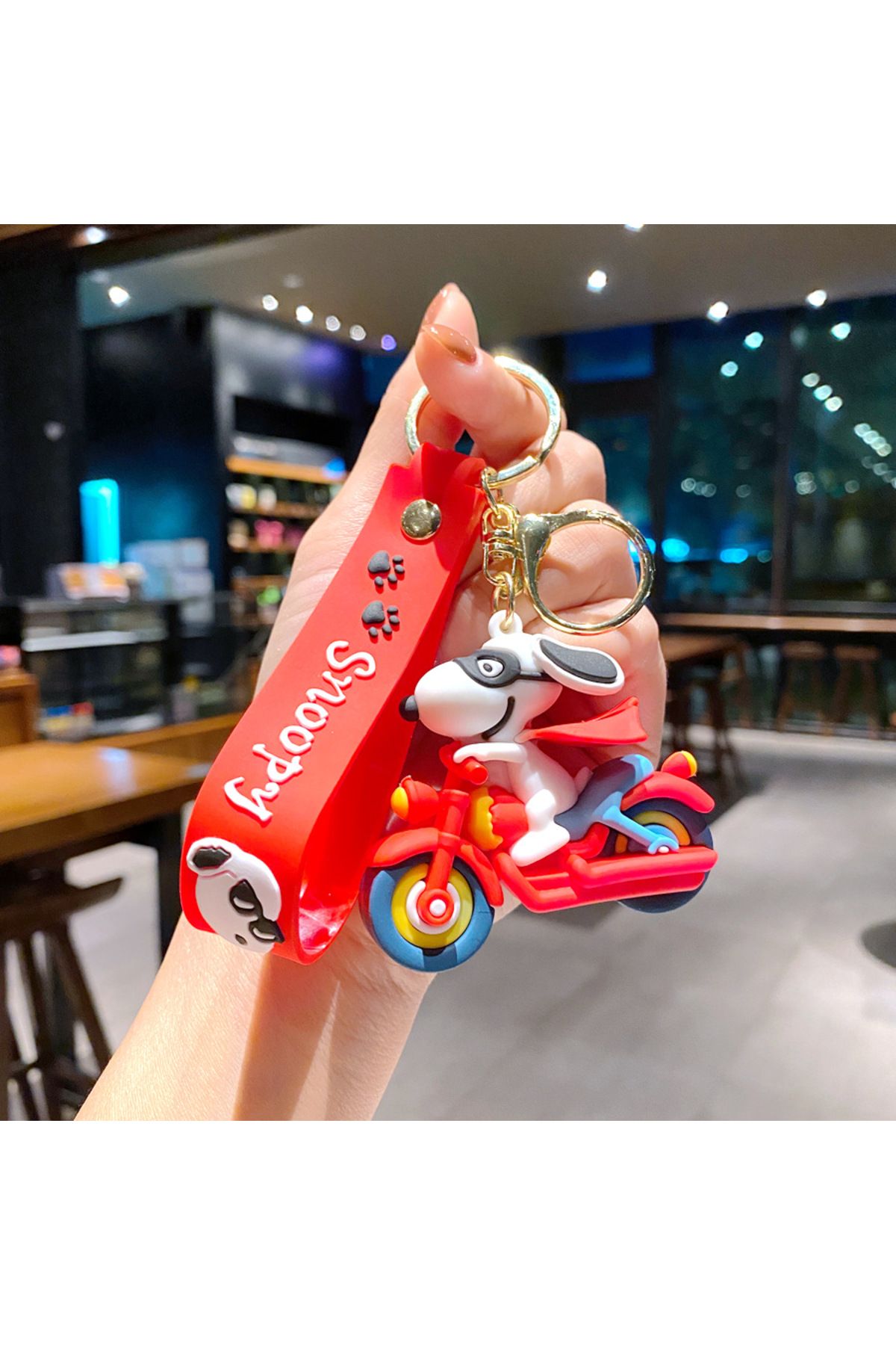 Choice-6 cm G New Snoopy Charlie Key Chain Cartoon Car Key Chain Cute Bag Pendant Drop Glue Doll Small Gift 1