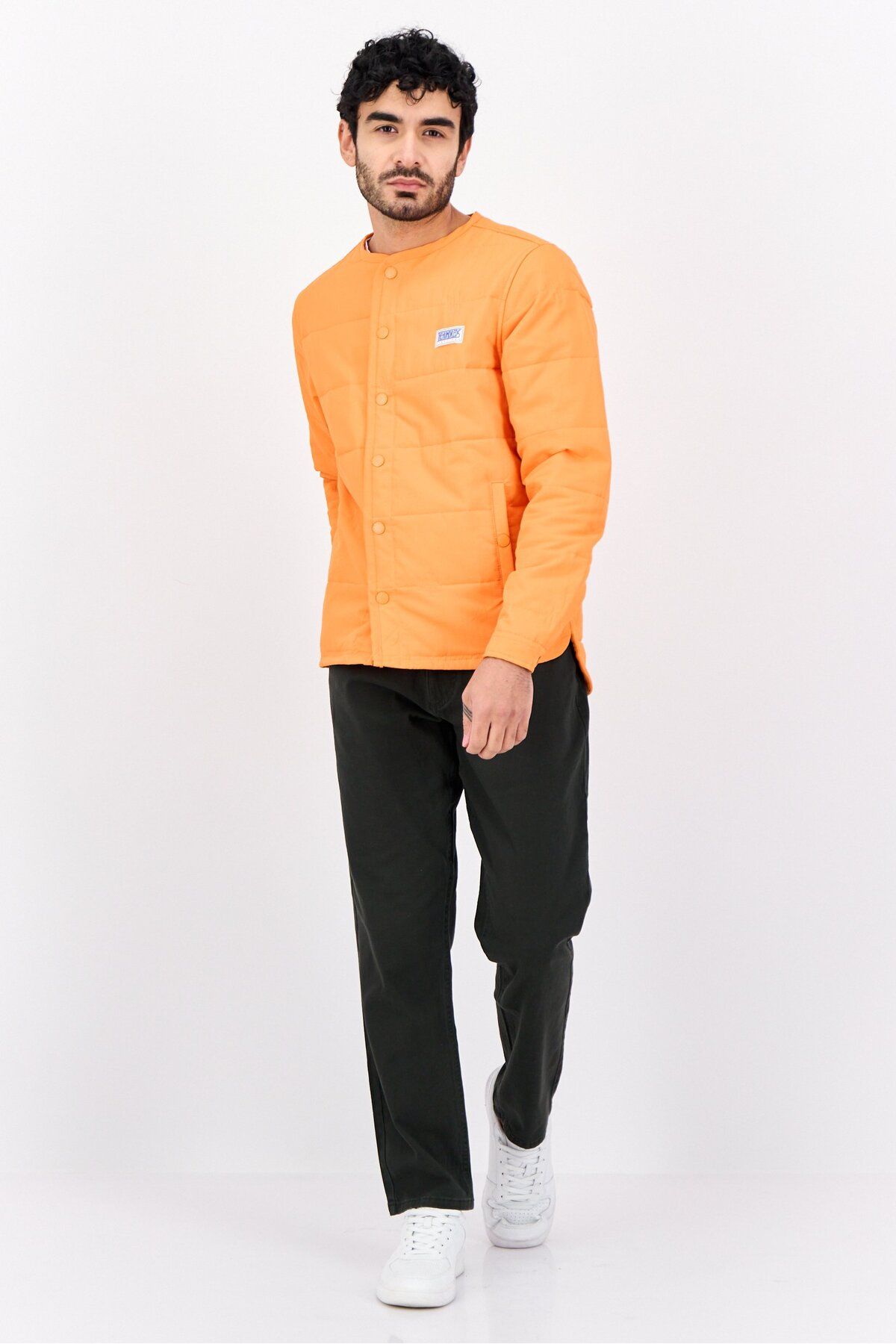 The Hundreds-Men Brand Logo Bomber Jacket, Orange 4