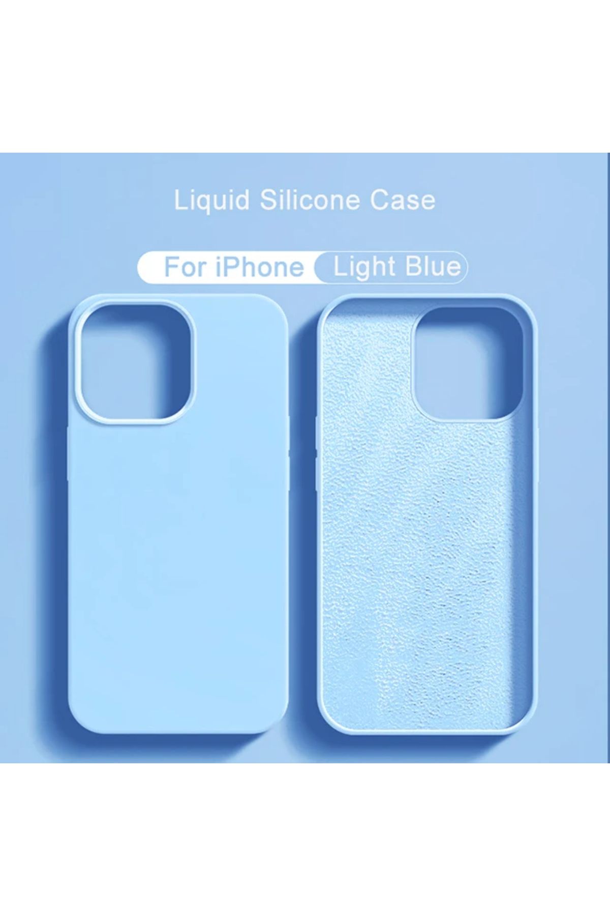 Choice-For iPhone 11 ProMax Light Blue Original Liquid Silicone Phone Case For APPLE iPhone 11 13 12 14 15 1