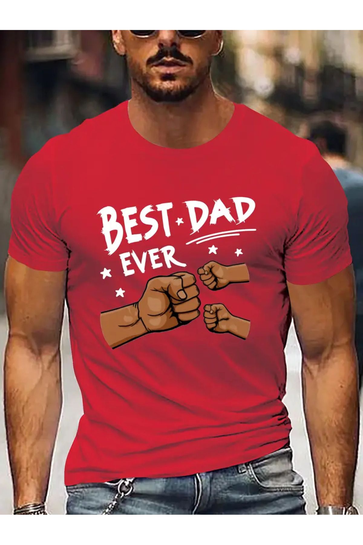 PENTHİLUS-Arrived Past Best Dad Printed Unisex T-Shirt 1