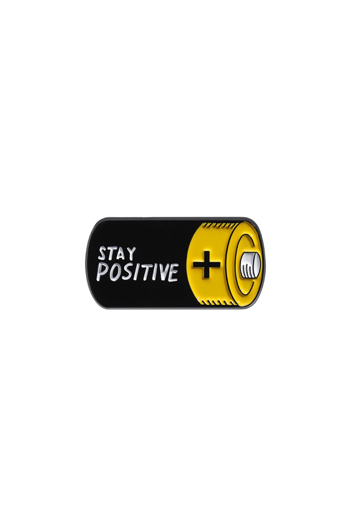 Choice-QHXZ807 Cartoon Battery Brooch STAY POSITIVE Enamel Pins Creative Funny Design Brooches Shirt Lapel 1