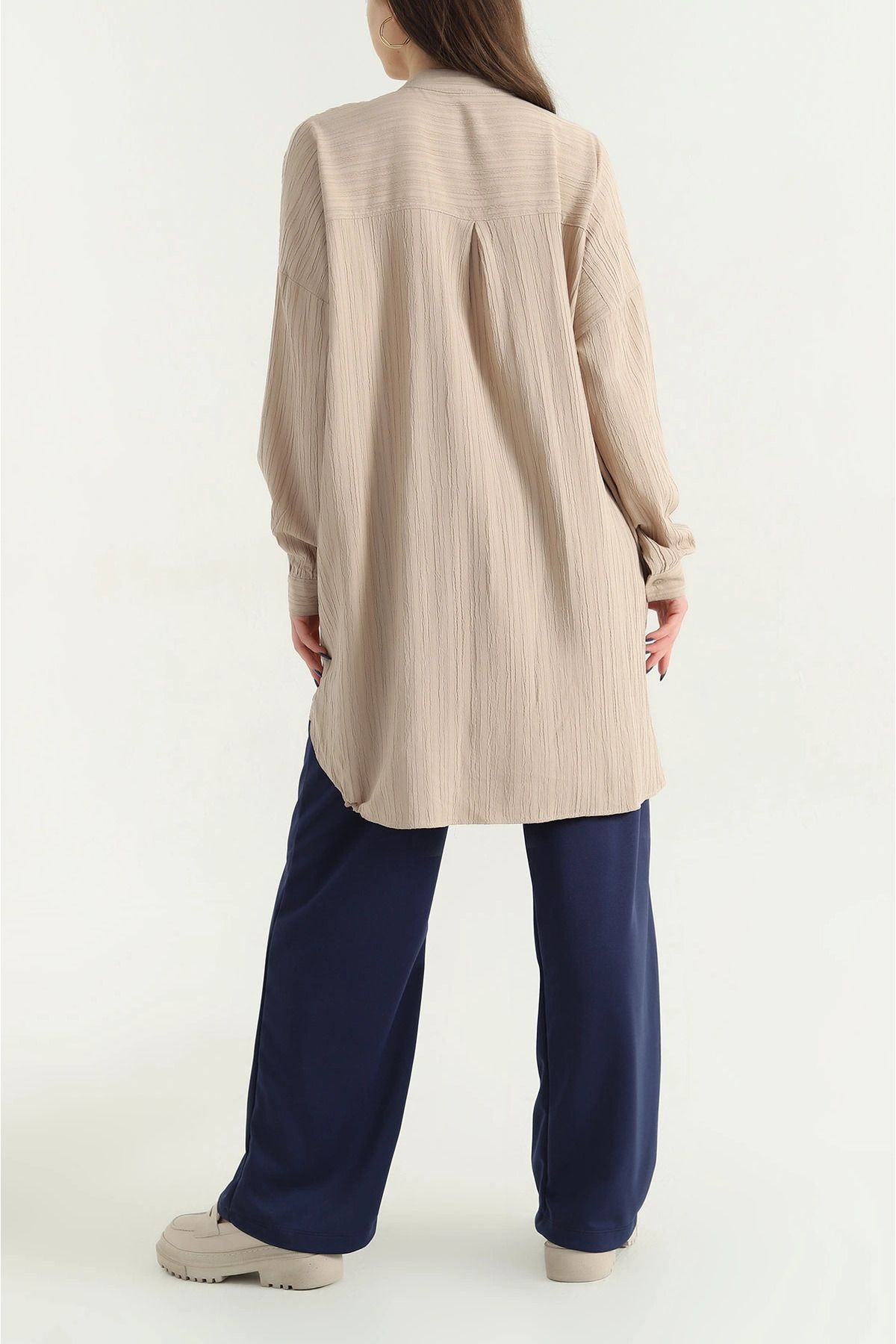 vuvutasarım-New Season Stone Judge Collar Soft Woven Shirt Tunic 3