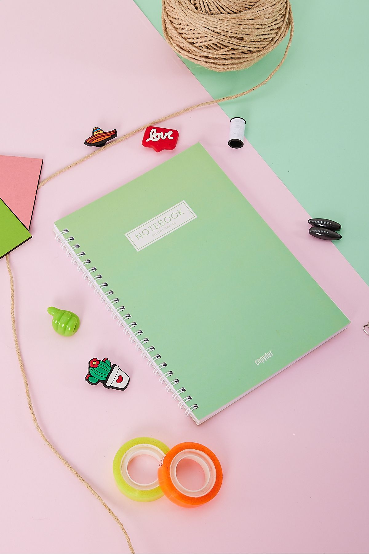 Copyder-Mint Green Pastel Color Plain Spiral A5 Unlined 100 Sheets School Notebook 2