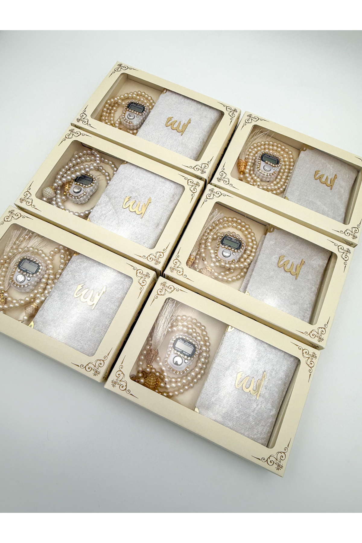 AYHANHOME 6 Adet Hediyelik Çeyizlik Kutulu Yasin Cüzü Tesbih Ve Taşlı Zikirmatik Setimiz