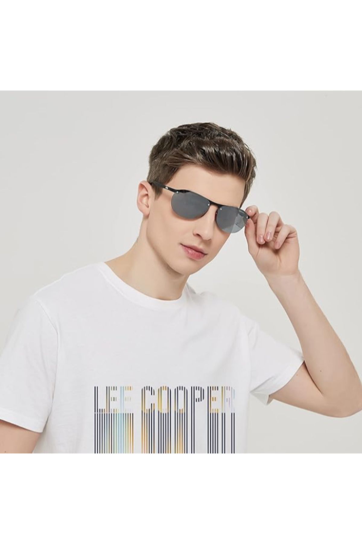 Lee Cooper-Men Polarized Sunglasses Matt Black  Mirror Lens - LC1020C03 5