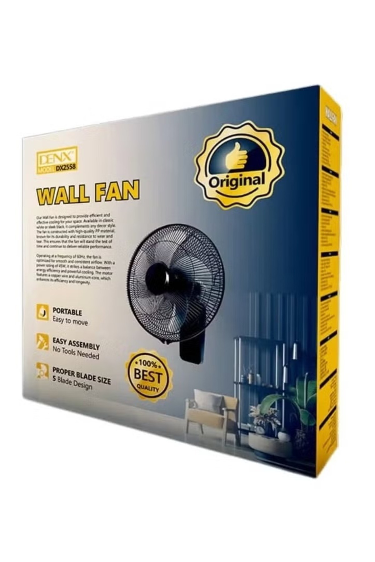 Denx-Wall Fan High Performance Fan with 3 Speed ​​Controls 4