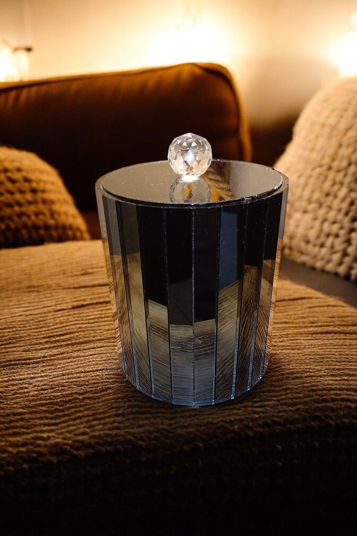 extrasepetim-Decorative Multi-Purpose Smoked Mirrored Storage Box-Container 3