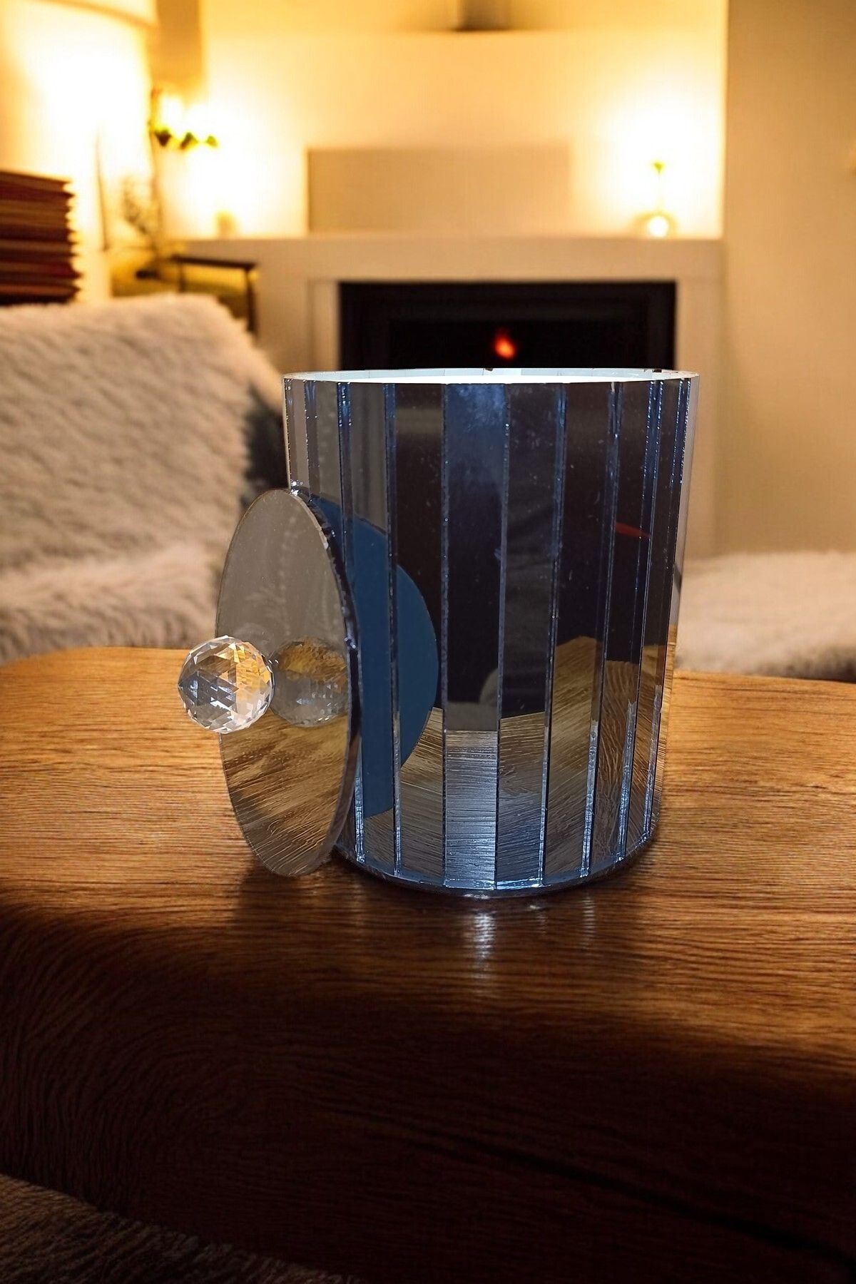 extrasepetim-Decorative Multi-Purpose Smoked Mirrored Storage Box-Container 7