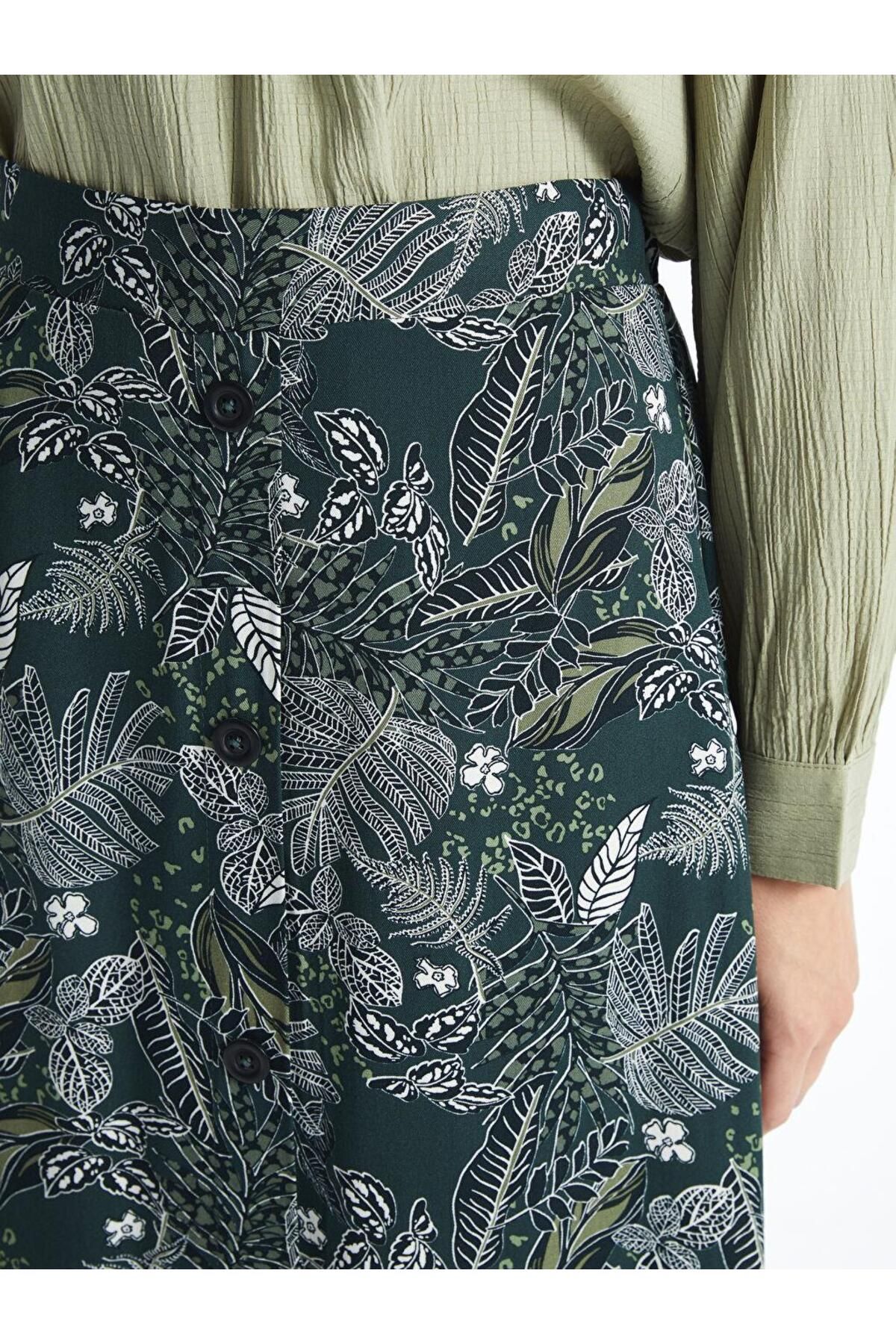 LC Waikiki-Fusta de damă LCW Grace cu talie elastică florală 3