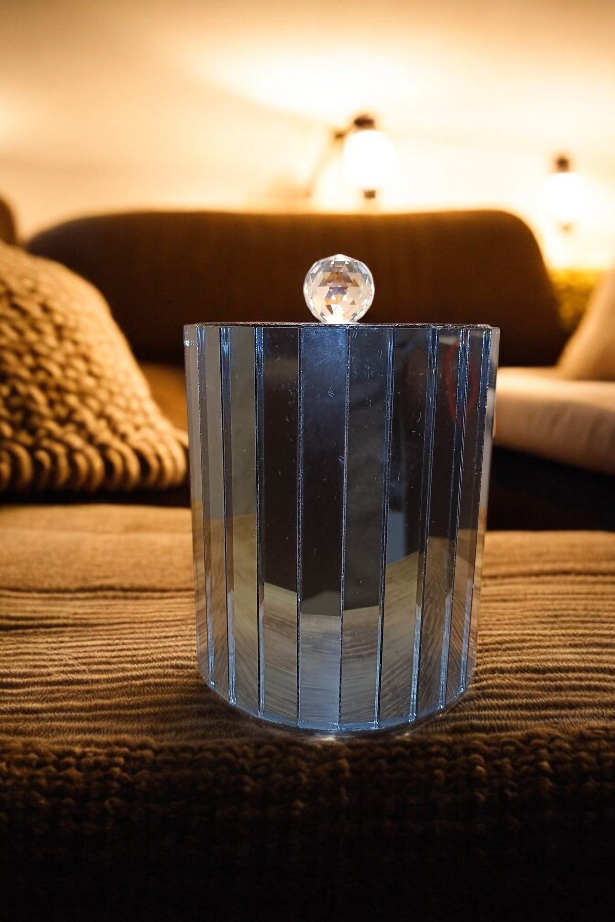 extrasepetim-Decorative Multi-Purpose Smoked Mirrored Storage Box-Container 2