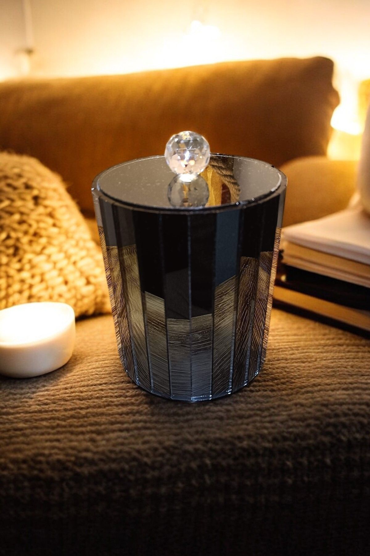 extrasepetim-Decorative Multi-Purpose Smoked Mirrored Storage Box-Container 1