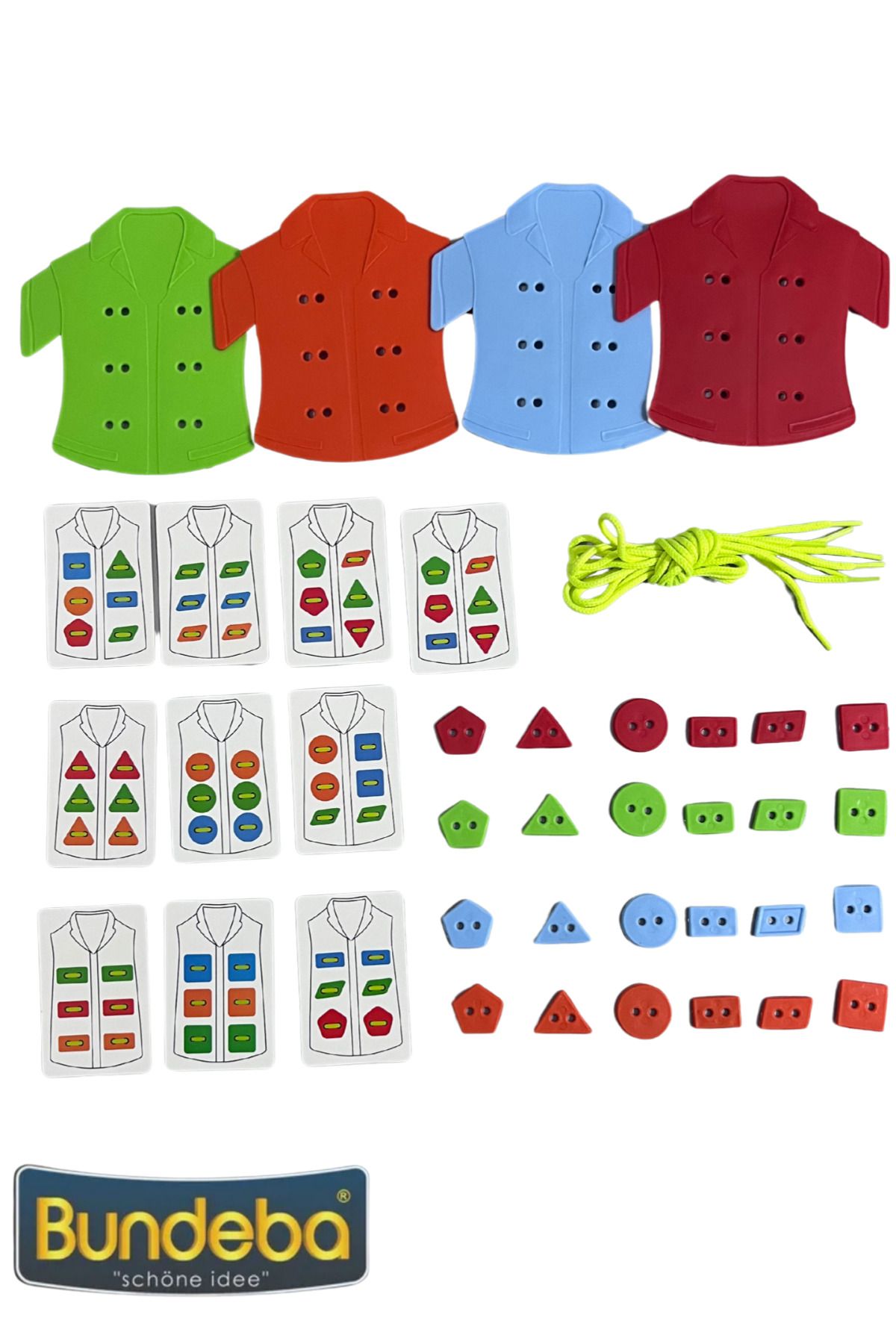 Bundeba-Button Clothes Button Game Buttoning, Shirts and Clothes Dress up Educational and Fun Box Game 5