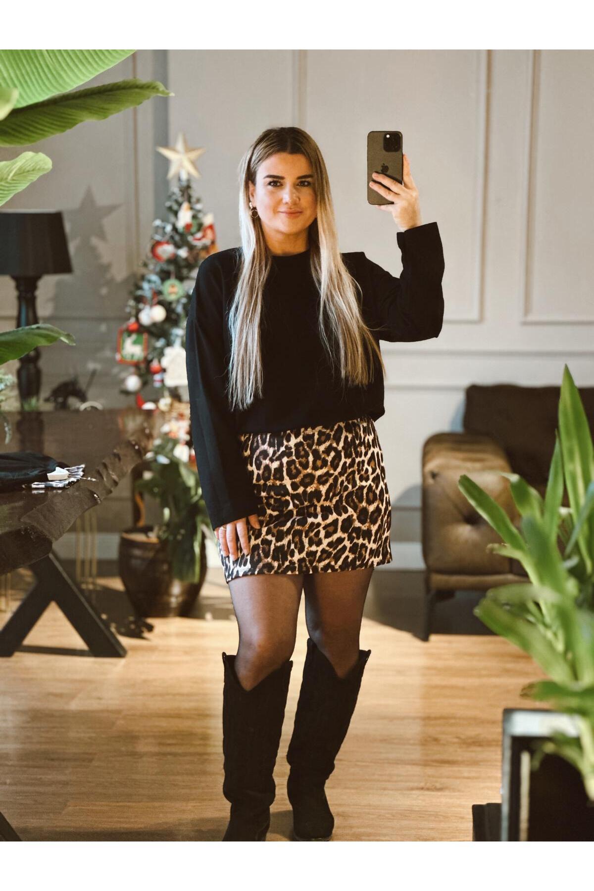 Anne Kız Tasarım leopar etek ve bluz fotoğrafı 2 (önizleme)