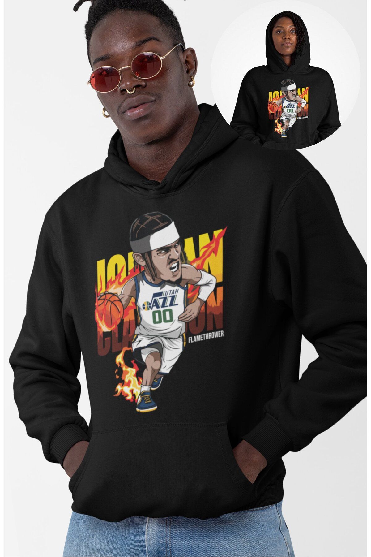 Fuddy Moda-Unisex Clarkson Hoşan Master, Oversize Basketball Themed Hoodie 1