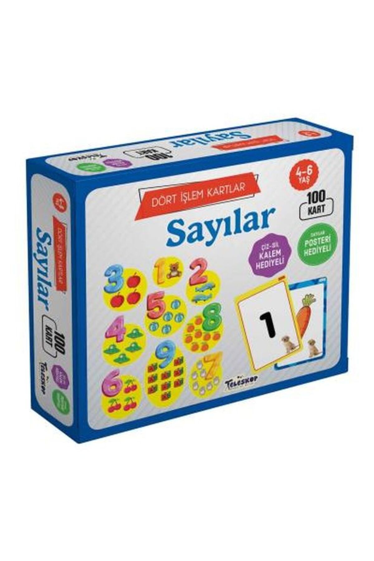 Teleskop Popüler Bilim Dört İşlem Kartlar Sayılar 4 6 Yaş 100 Kart
