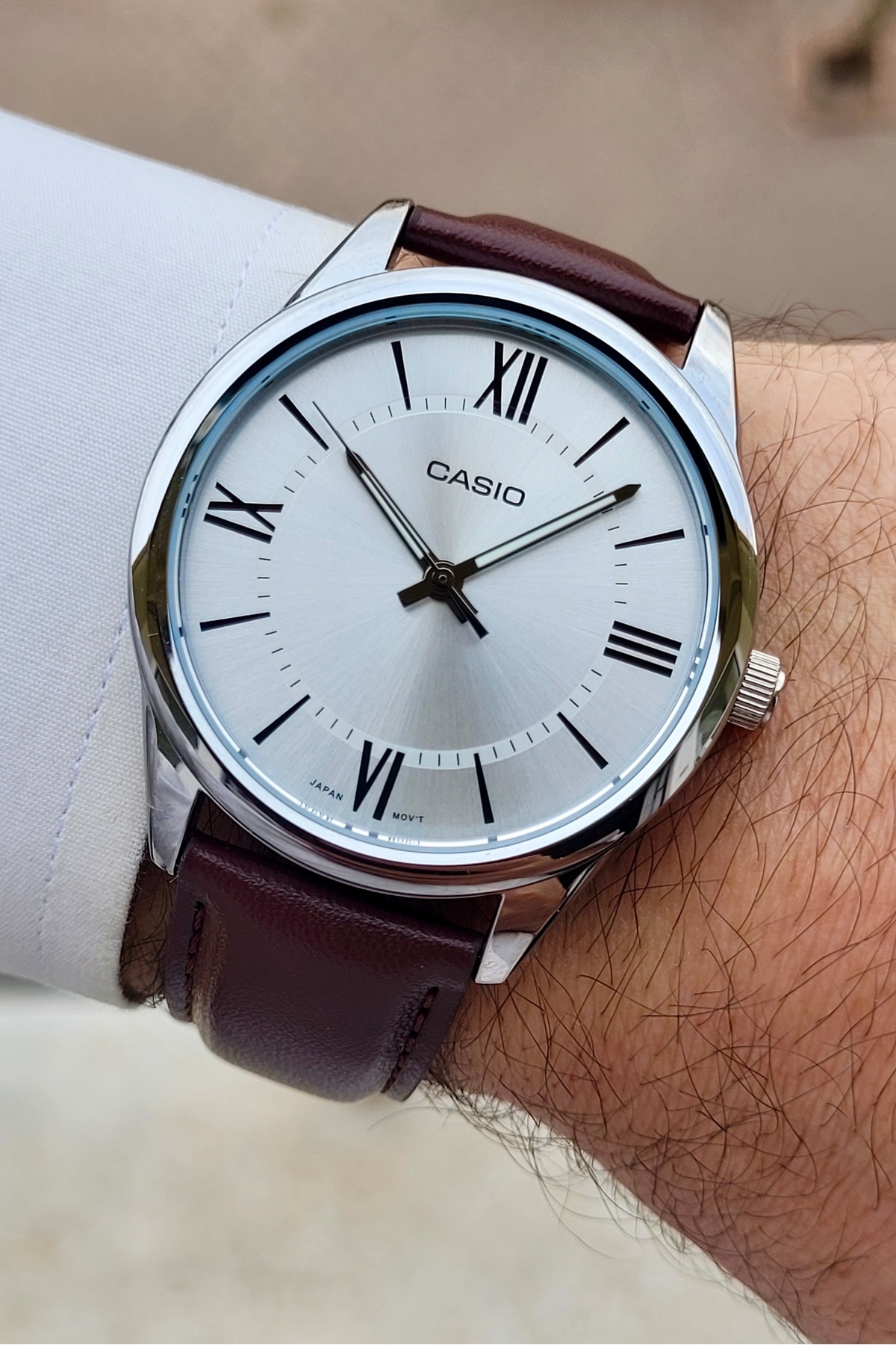 Casio Kasası Gri Kordonu Kahverengi Renk Garantili Erkek Kol Saati ...