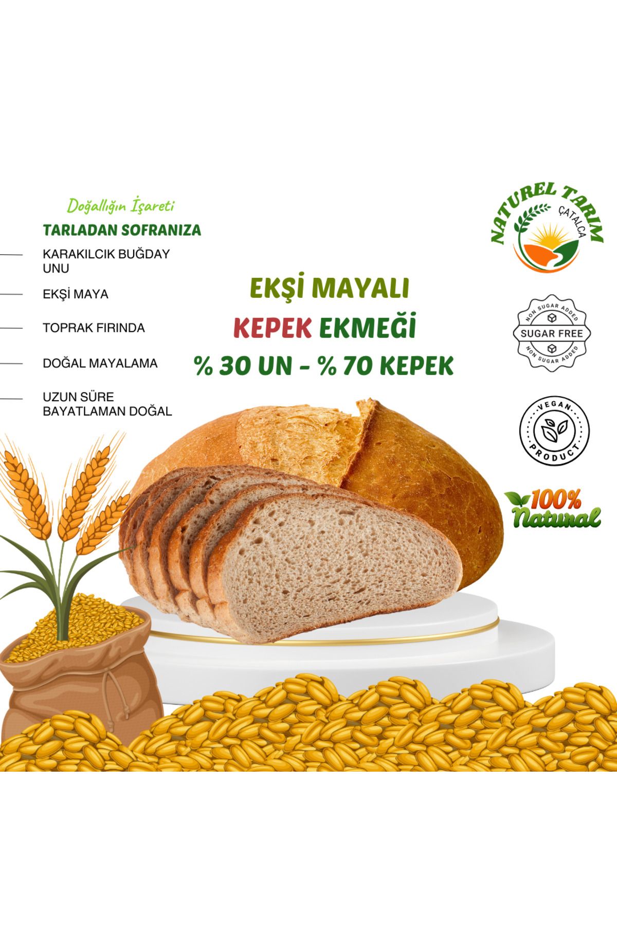 NATUREL GLÜTENSİZ KEPEK EKMEĞİ