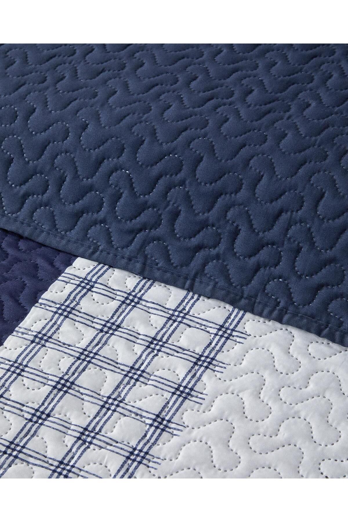 English Home-Blue 160X220 cm Stripe Path Multi-Purpose Single Bedspread Set 3
