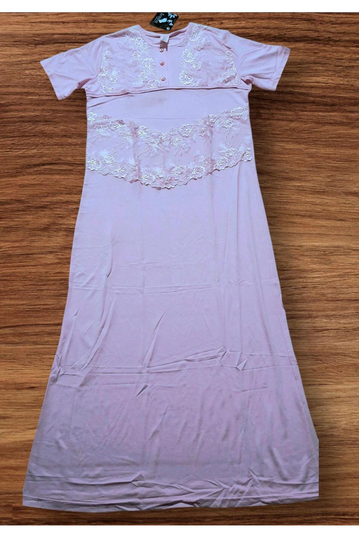 Zen Erdeniz Kısa Kol Uzun Boy Maksi Kadın Gecelik