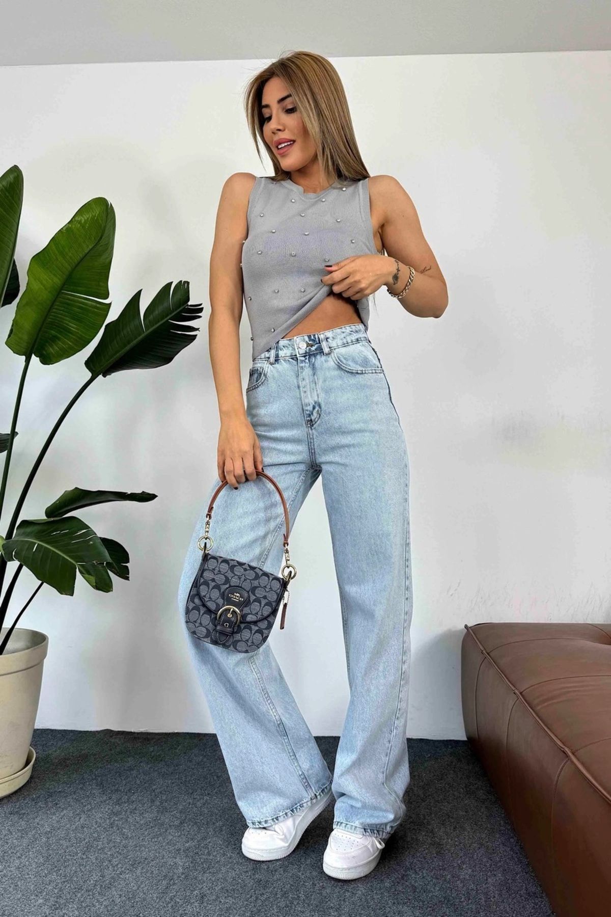 sion jeans Julia Milano (Aşk) Love 90's Milano Fashion Nova Gold Likralı Salaş Kadın Orta Kar Mavi Süper (NEW)
