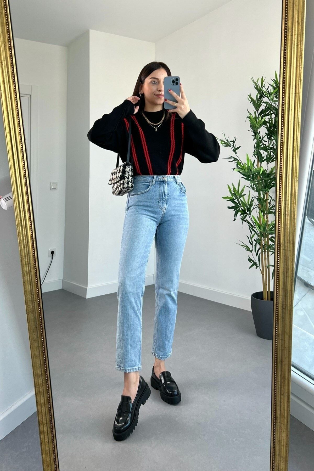 sion jeans Milano Julia Zaha Dores Stager Jaxen Kadın Yüksek Bel Mavi Kar Yıkama Likralı Mom Jeans Pantolon