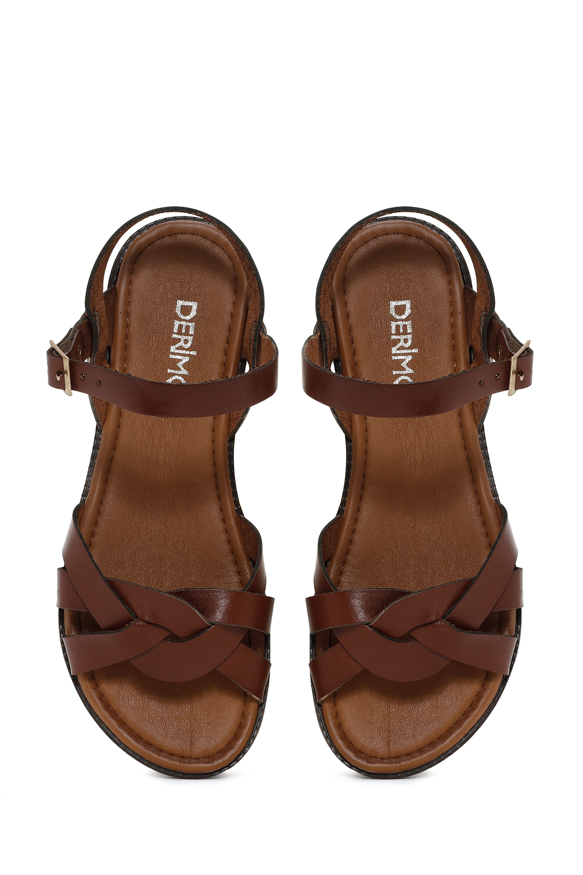 Derimod-Women's Brown Leather Bodrum Sandals 25Sfd 332118 7