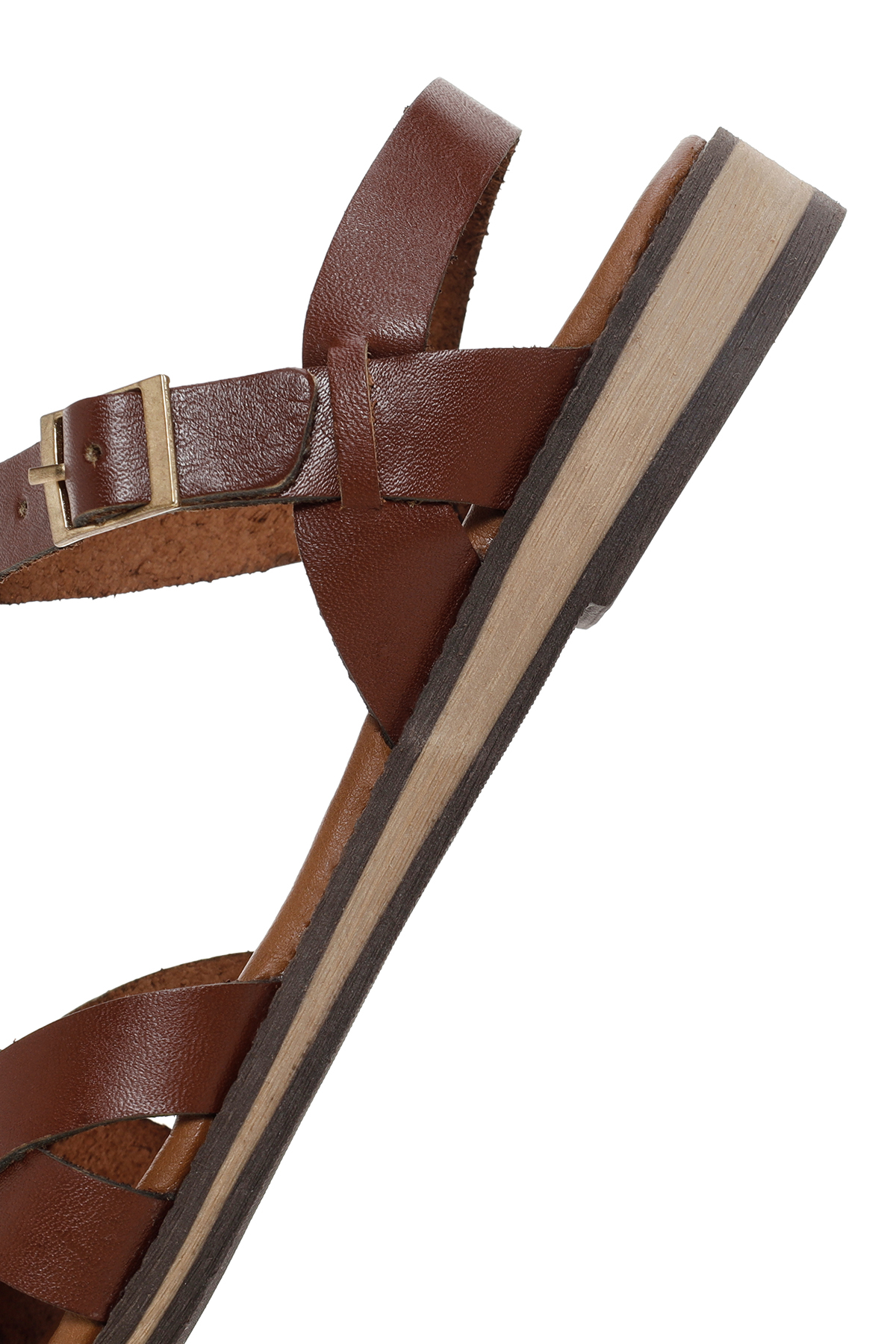 Derimod-Women's Brown Leather Bodrum Sandals 25Sfd 332118 8