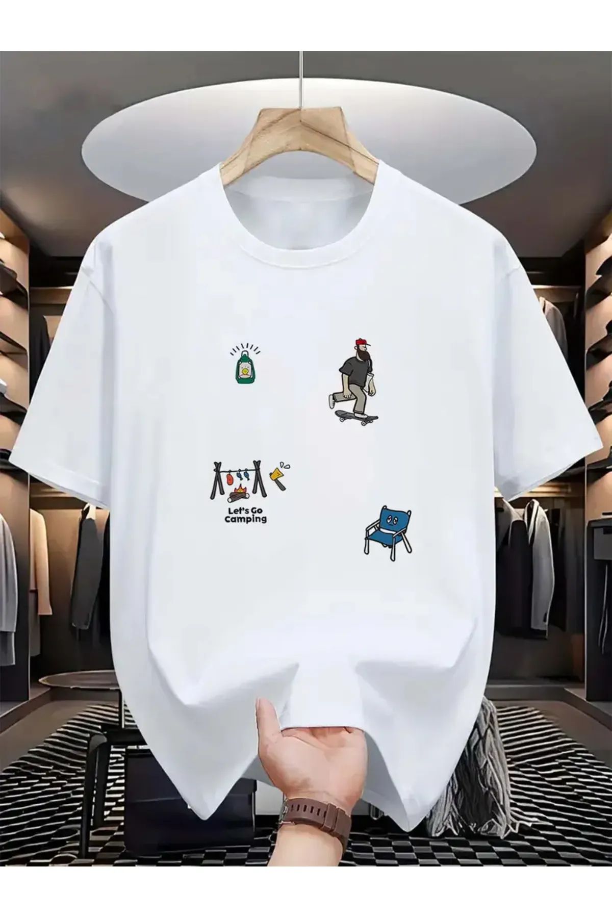 MANCY Unisex Minimal Baskılı Oversize %100 Pamuk T-shirt
