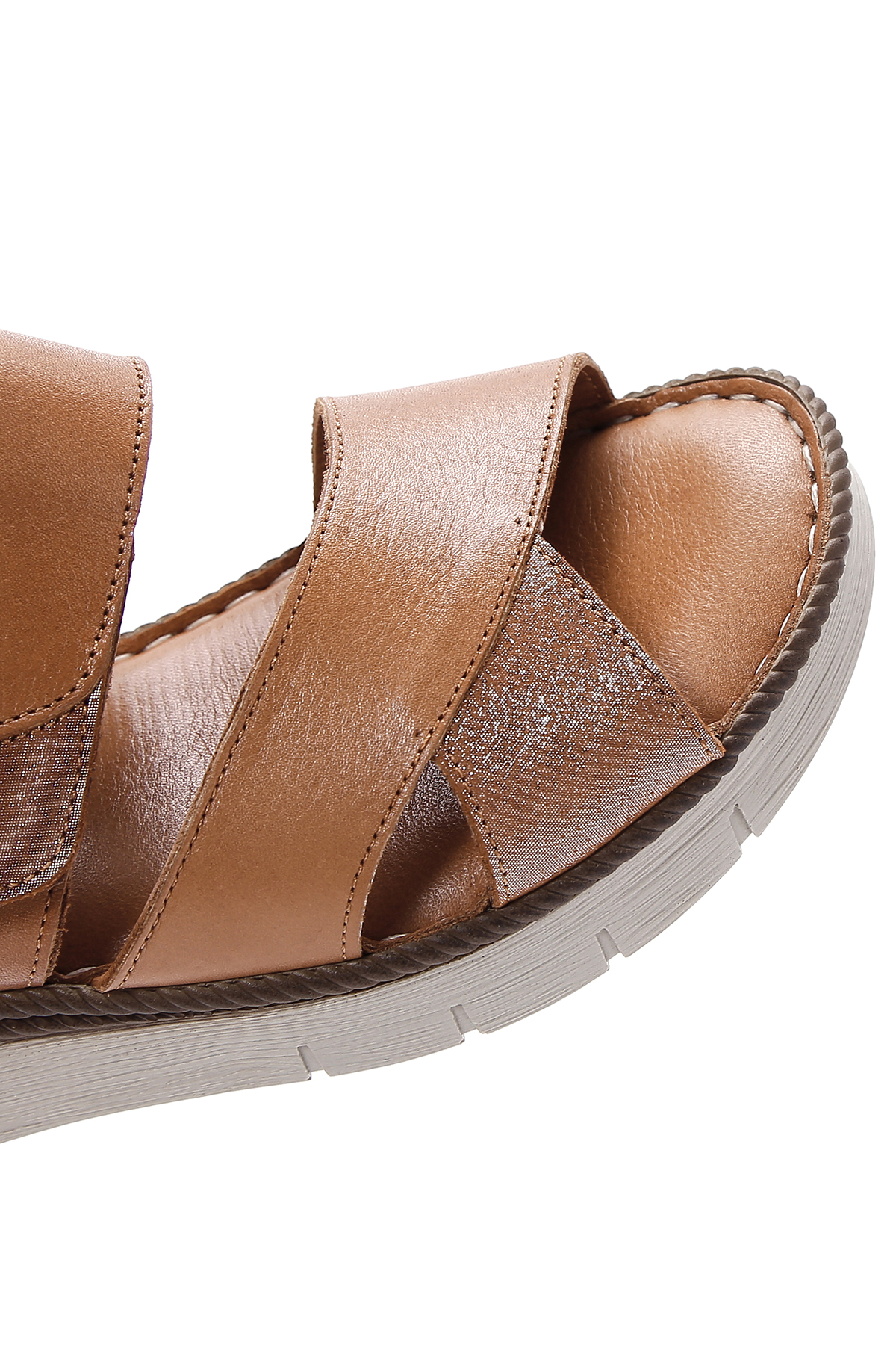 Derimod-Women's Tan Ankle Strap Leather Comfort Sandals 25Sfd 320418 8