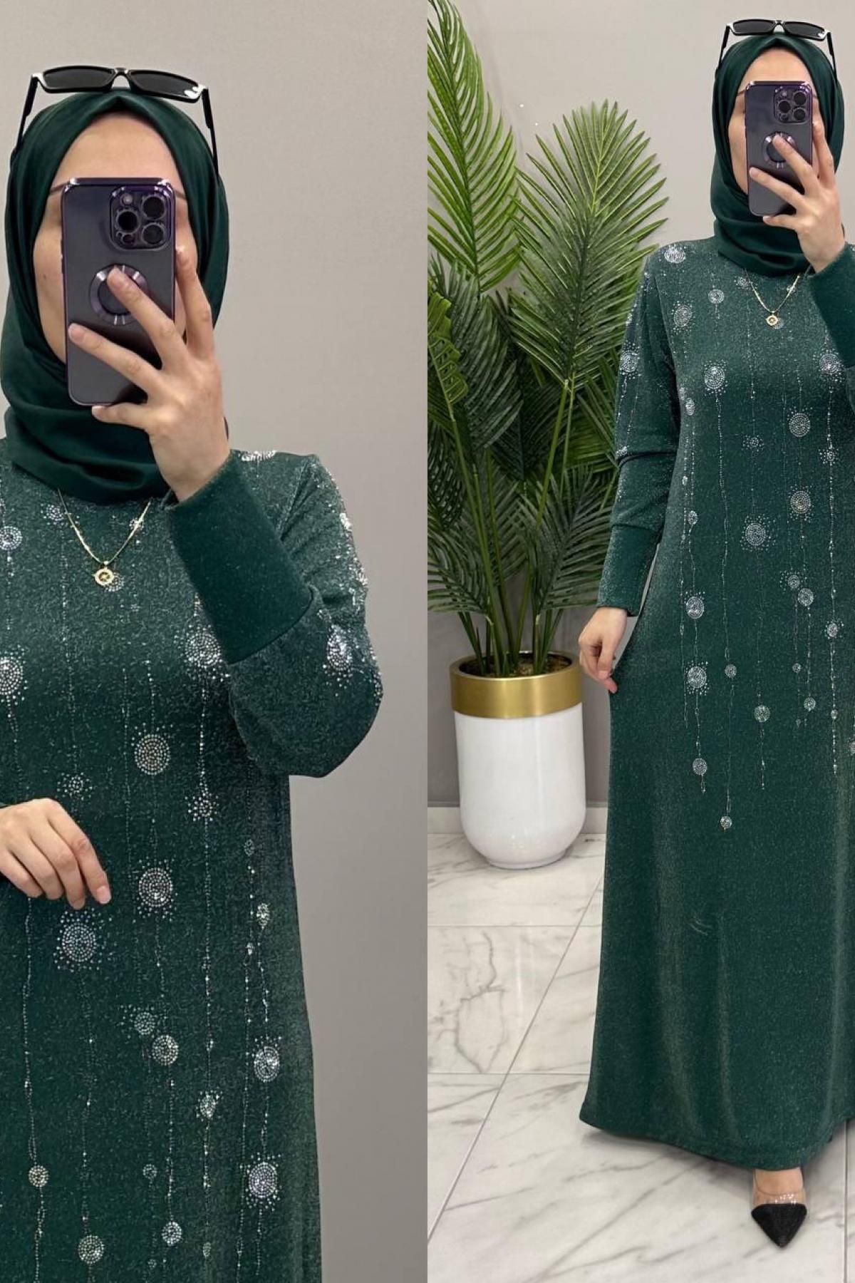 Mercan-Meral Silvery Evening Dress 1