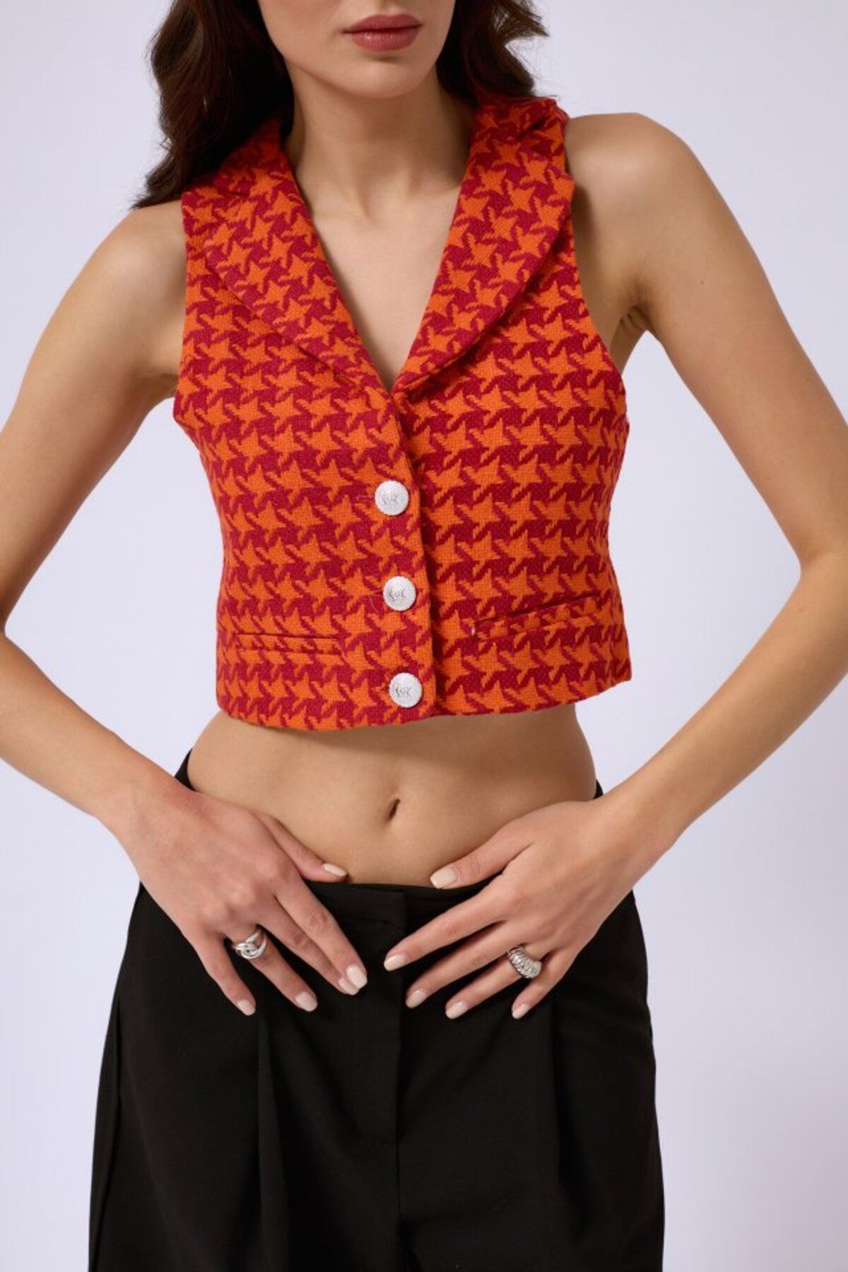 Bizcomoda Kazayağı Crop Yelek