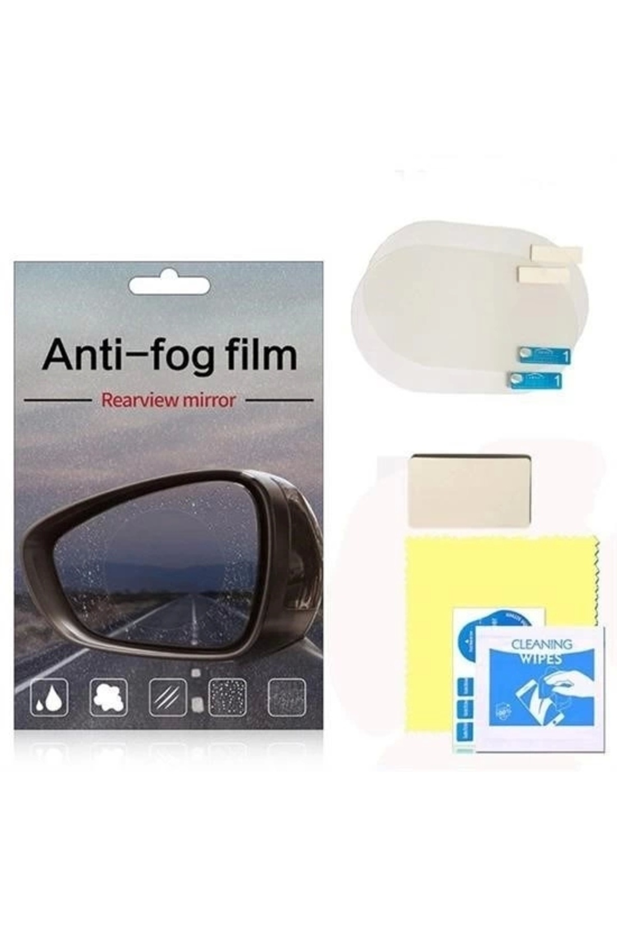 GÜLLÜ E STORE BUFFER® Araç Ayna Yağmur Kaydırıcı ve Cam Buğu Önleyici Film