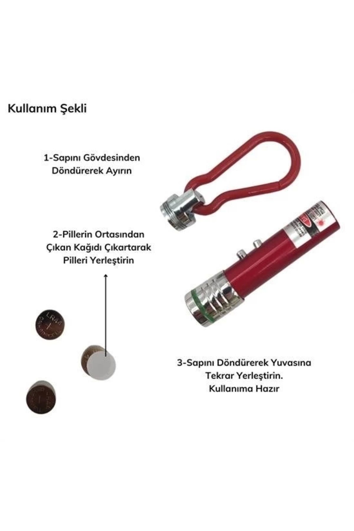 SAVA HOME COLLECTİON-Sava Home ®   3 Function Red White Illuminated Led Laser Cat Dog Toy Keychain 5